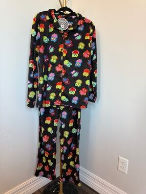 #followme Pajama Set M NWT Owl Print Fleece Button Up Top Pants Cozy Cute